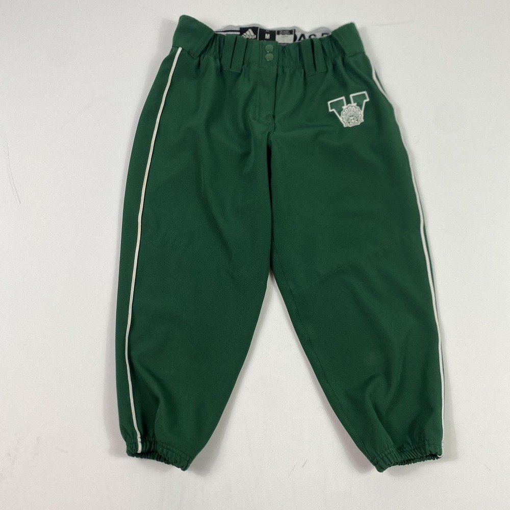 Adidas Pants Womens Medium Green‎ Softball Fastpitch Piped Elastic Player Issued